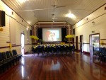 Family and friends prepared the country hall at Briagolong, on the eve of Helen's funeral.