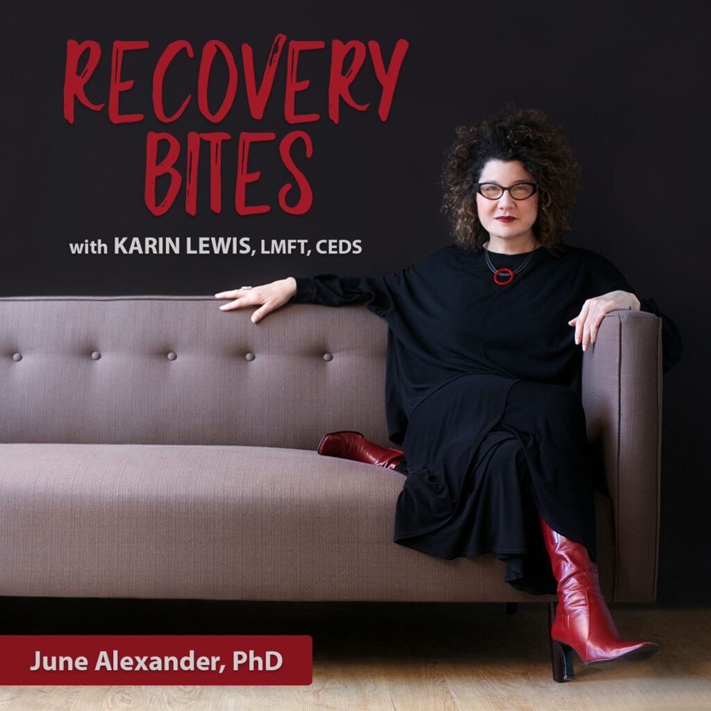 June Alexander in podcast with Karin Lewis on eating disorder recovery and the diary